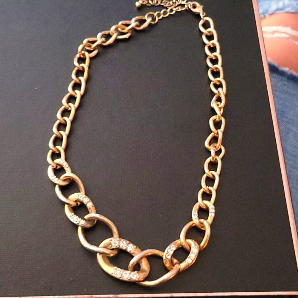 Gold large link necklace